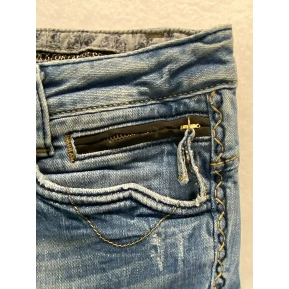 RE Rock for Express Jeans Size 10 Straight Leg Embellished Rock Star Metal Studs - Picture 8 of 12